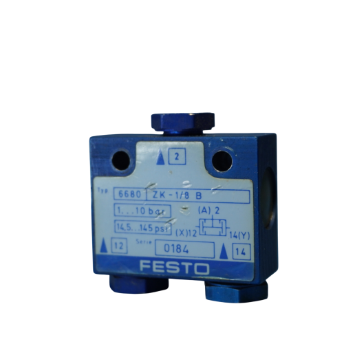 Festo-ZK-1-8-B-6680-Pneumatic-Valve-(LOT-OF-2)-Used