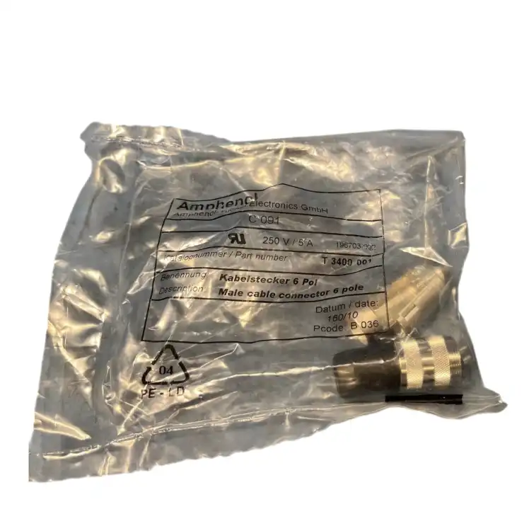 x3-Amphenol-T-3400-001-T3400001-Male-Cable-Connector-6-Pole-New