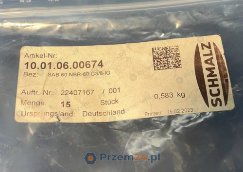 Schmalz-10.01.06.00674-SAB-60-NBR-60-G3-8-IG-Suction-Cups-(Lot-of-15)-New-2