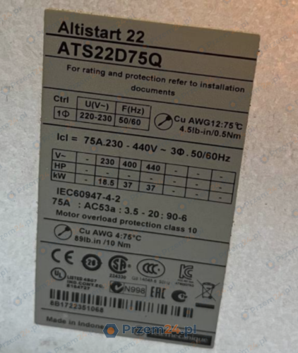 Schneider-ATS22D75Q-Altistart-22-Soft-Starter-3-phase-Used-2