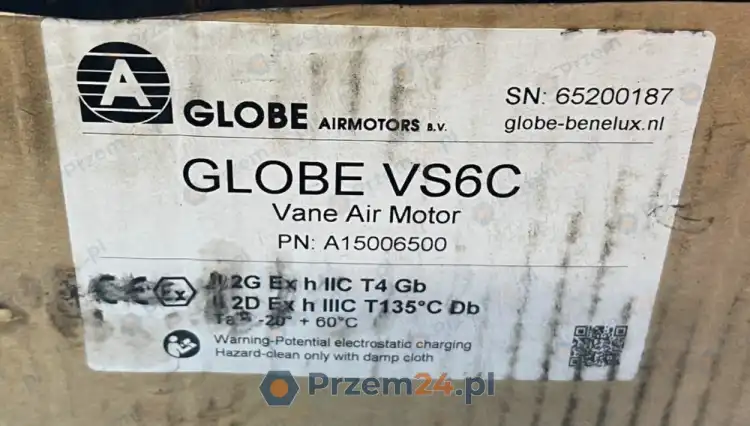 Globe-VS6C-A15006500-Vane-Air-Motor-3.4kW-10.5Nm-3000rpm-New-in-box-7