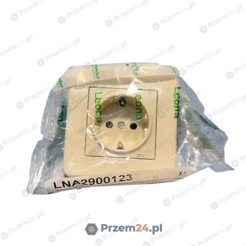 Schneider-LNA2900123-Leona-16A-grounded-socket-with-frame,-cream-color-New