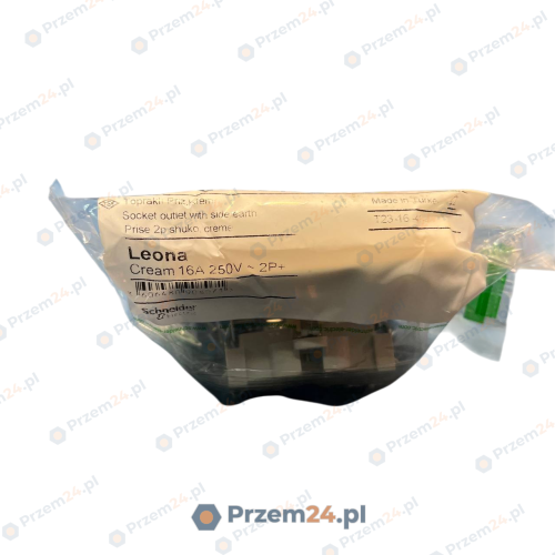 Schneider-LNA2900123-Leona-16A-grounded-socket-with-frame,-cream-color-New-2
