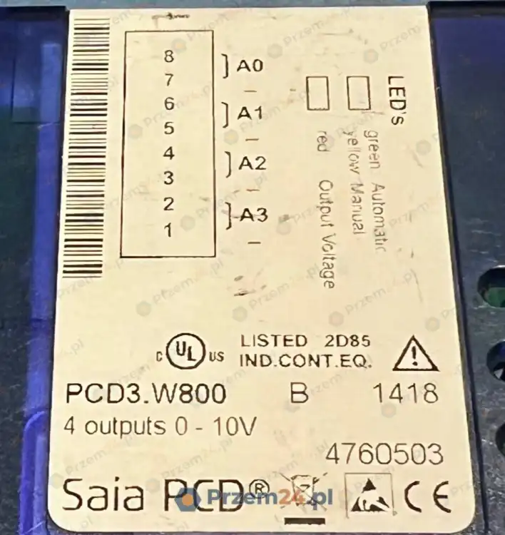 Saia-PCD3.W800-Analog-Output-Module-4-outputs-0-10V-Used-5