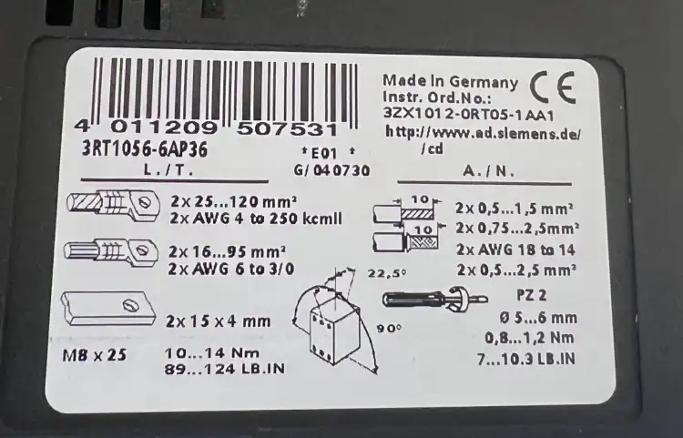 Siemens-3RT1056-6AP36-Contactor-90kW-400V-New-in-box-4