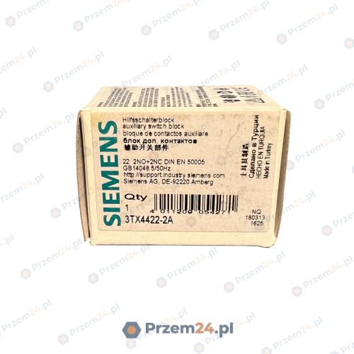 SIEMENS-3TX4422-2A-Auxiliary-contact-block-2NO+2NC-New-in-box