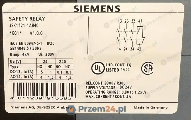 SIEMENS-3SK1121-1AB40-Safety-relay-24V-New-in-box-3
