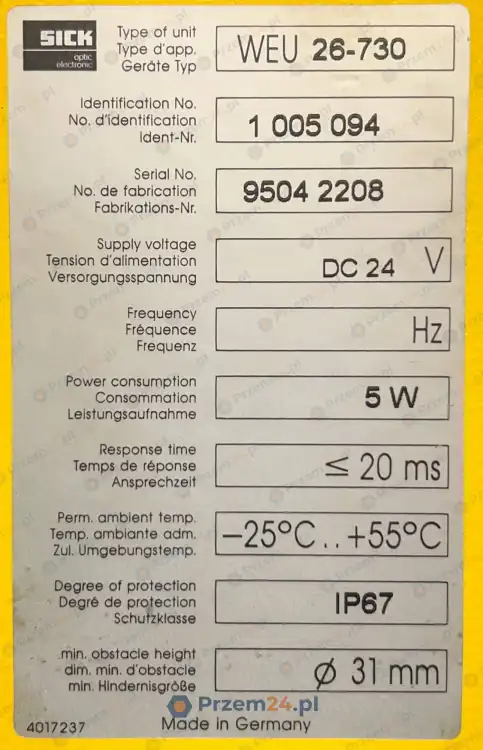 SICK-WEU-26-730-WEU26-730-1005094-PHOTOELECTRIC-SENSOR-DC-24V-5W-New-no-box-5