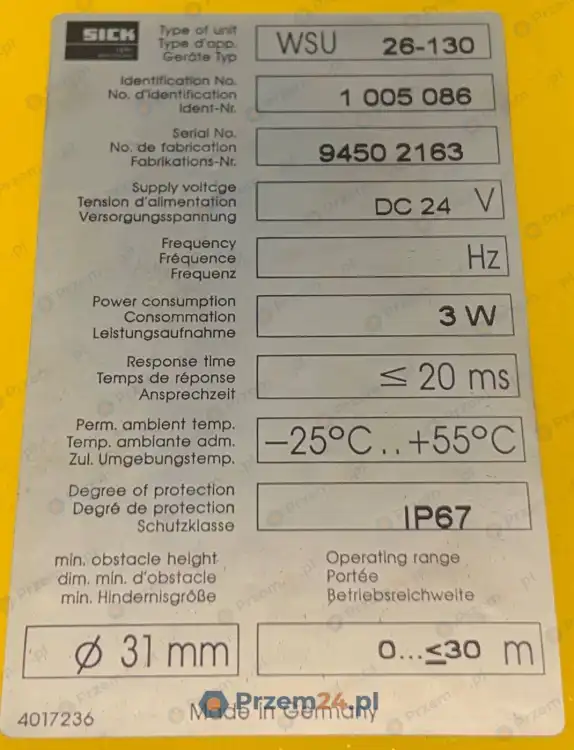 Sick-WSU-26-130-WSU26-130-1005086-Photoelectric-Sensor-DC-24V-3W-New-no-box-5