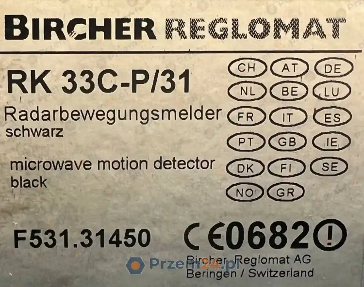 Bircher-RK-33C-P-31-RK33CP31-Microwave-Motion-Detector-Black-New-in-box-5