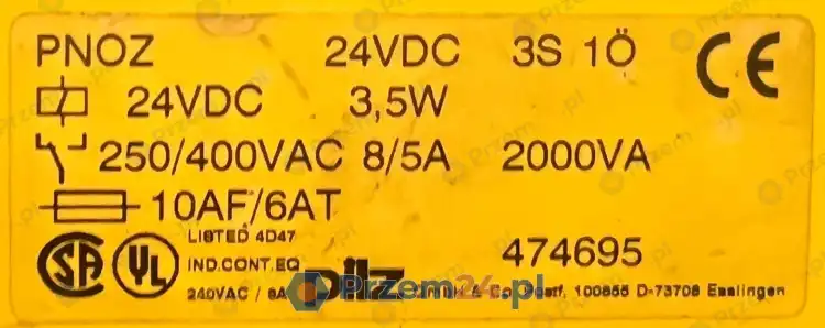 Pilz-474695-Pnoz-24VDC-3S-1O-Safety-Relay-3,5W-Used-4