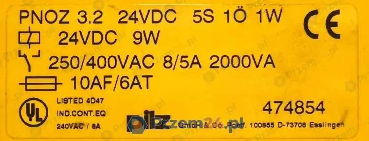 PILZ-474854-PNOZ-3-PNOZ-3.2-24VDC-5S-1O-1W-Safety-relay-9W-Used-4
