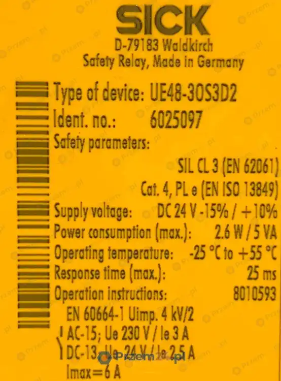 SICK-UE48-30S3D2-UE48-30S-6025097-Safety-Relay-DC-24V-Used-4