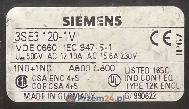 SIEMENS-3SE3-120-1V-3SE3-120-1V-Limit-Switch-500V-AC-12-1NO+1NC-Used-5