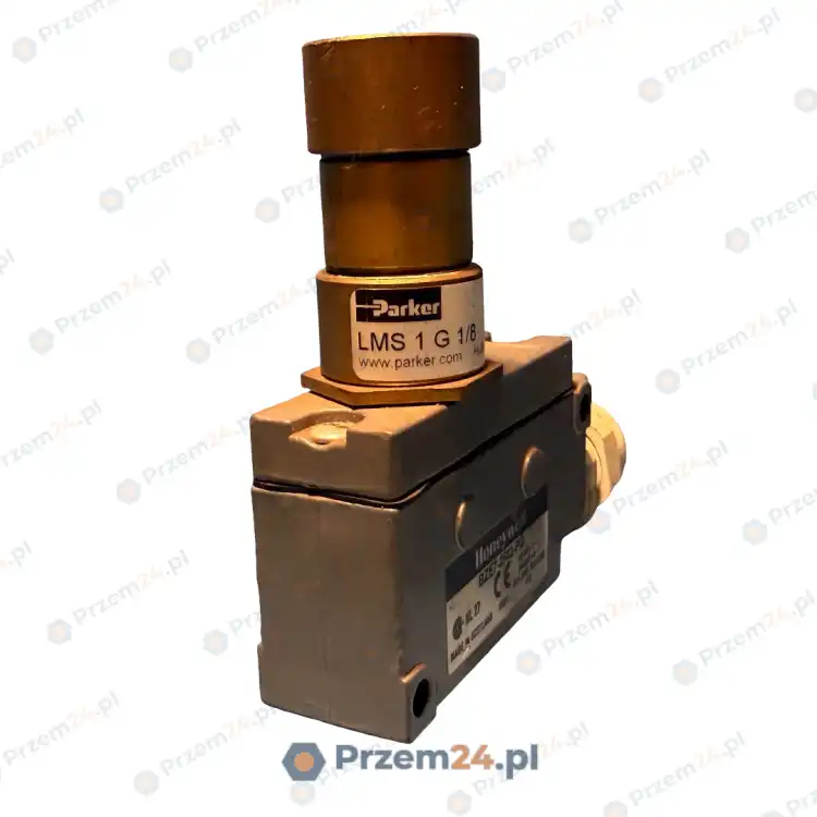 Honeywell-BZE7-2RQ-PG-Limit-Switch-with-Parker-LMS-1-G-1-8-pneumatic-valve-Used-3