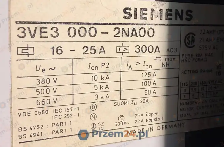 Siemens-3VE9-303-6-3VE3-000-2NA00-Motor-Starter-16-25-A-New-5