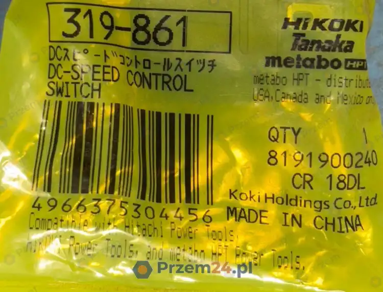 HiKOKI-319861-319-861-Speed-Control-Switch-for-CR-18DL-Reciprocating-Saw-New-2
