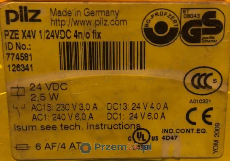 Pilz-774581-PZE-X4V-1s-PZE-X4V-1-24VDC-4n-o-fix-Safety-Relay-New-no-box-4