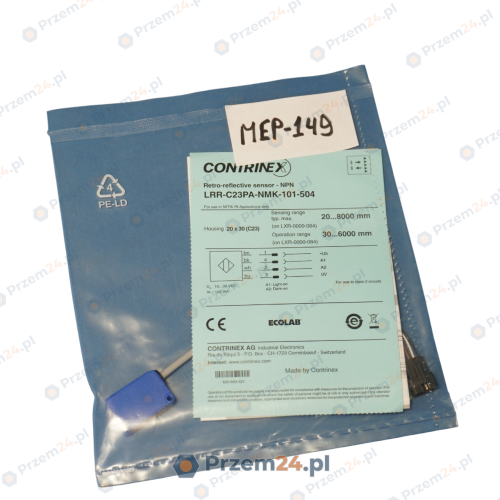Contrinex-LRR-C23PA-NMK-101-504-Retro-reflective-sensor-New-in-box