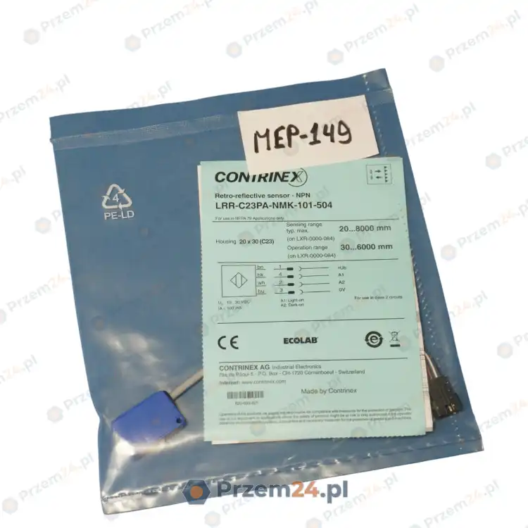 Contrinex-LRR-C23PA-NMK-101-504-Retro-reflective-sensor-New-in-box
