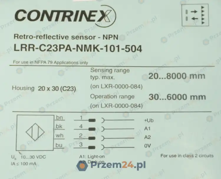Contrinex-LRR-C23PA-NMK-101-504-Retro-reflective-sensor-New-in-box-4
