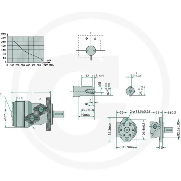 GRANIT-BMP-50-BMP50-Hydraulic-Orbital-Motor-Shaft=25mm-replacement-2