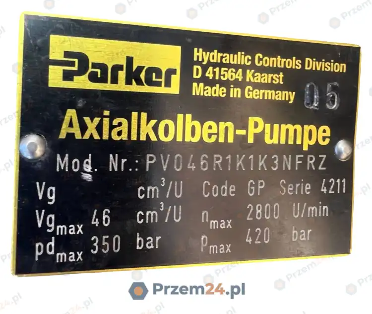 Parker-PV046R1K1K3NFRZ-Hydraulic-pump,-Parker-D1VW6KNJP75-Hydraulic-valve,-Parker-PVAC2PCMNSJP20-Hyd