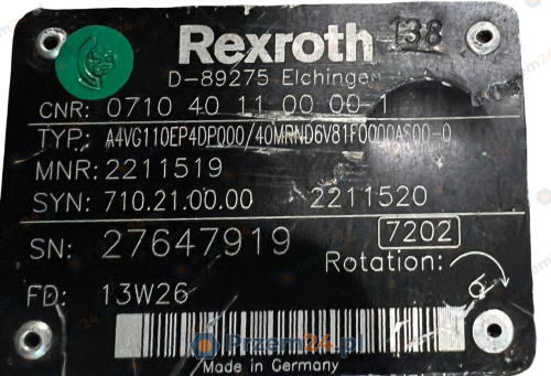 Rexroth-A4VG110EP4DP000-40MRND6V81F0000AS00-0-(R902211519)-Hydraulic-pump