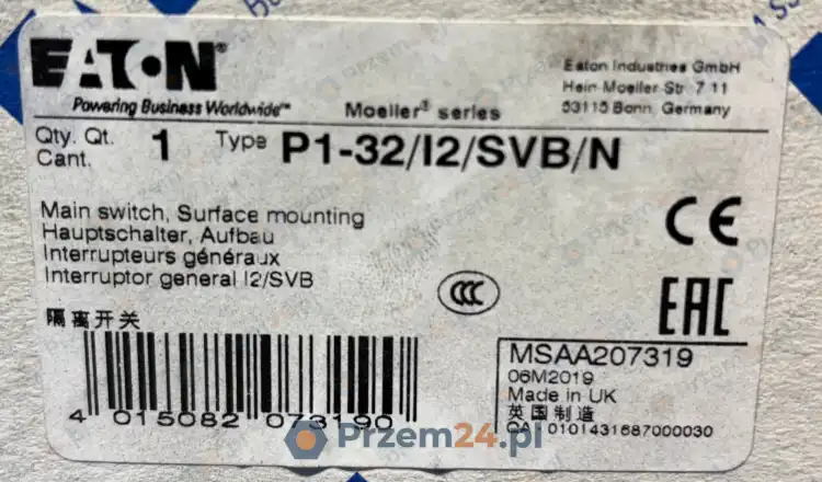 EATON-P1-32-I2-SVB-N-207319-Main-Switch-3P+N-32A-New-in-box-3