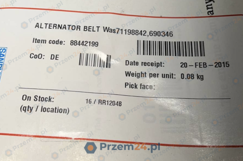 Sandvik-884-421-99-88442199-WAS71198842,690346-Alternator-belt-AXERA-D07-260-2