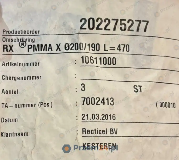 ERIKS-10611000-RX-PMMA-Acrylic-Tube-Ø200-190-x-470mm-3
