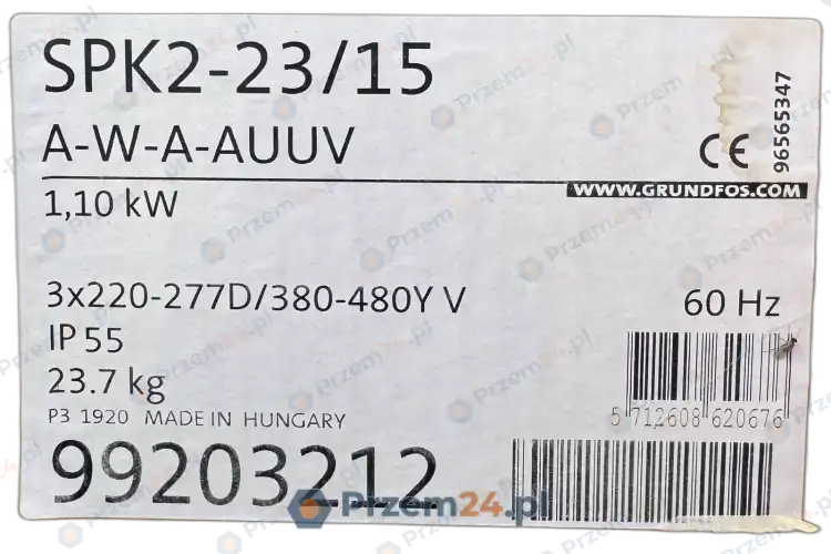 Grundfos-SPK2-23-15-A-W-A-AUUV-99203212-Coolant-Pump-1.1kW-3x380-480V-60Hz-3