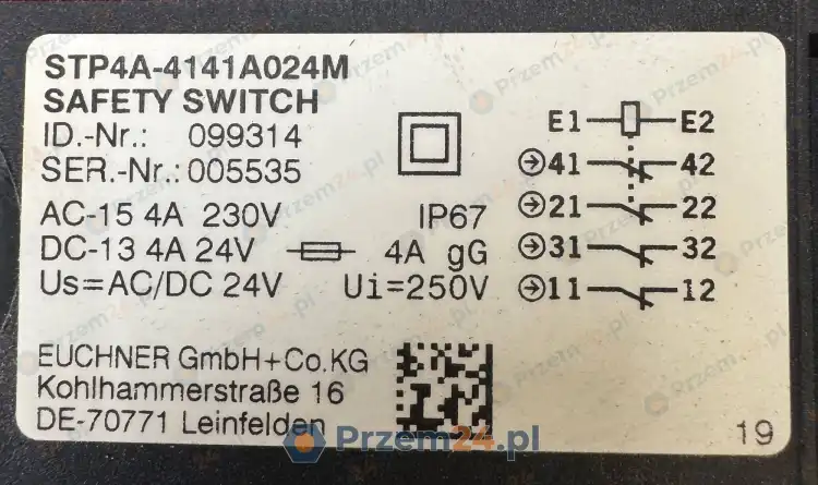 EUCHNER-STP4A-4141A024M-099314-Safety-Interlock-Switch-3