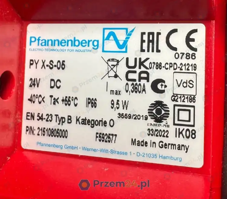 Pfannenberg-PY-X-S-05-21510805000-Xenon-Flashing-Beacon-24V-DC-Red-3