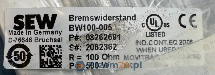 SEW-EURODRIVE-BW100-005-08262691-Braking-resistor-100-Ohm-500W-4