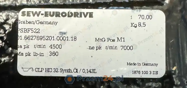 SEW-EURODRIVE-PSBF522-DFAS80N4-BR-TH-SX20-Planetary-Gearmotor-0.75kW-i=70-8