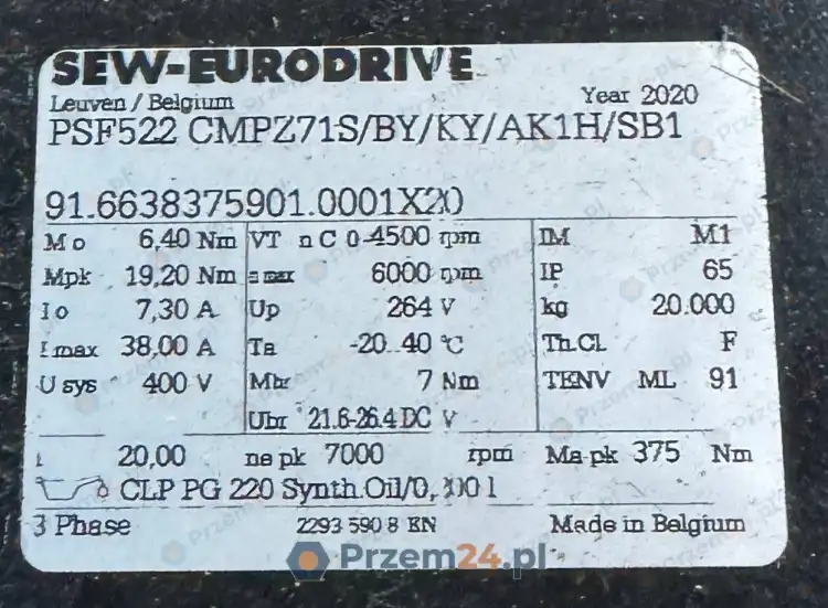 SEW-EURODRIVE-PSF522-CMPZ71S-BY-KY-AK1H-SB1-Planetary-Servo-Gearmotor-5
