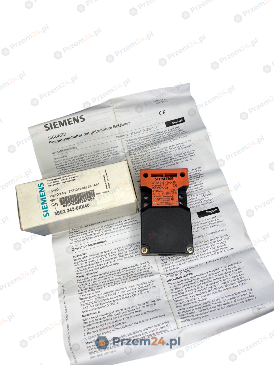 SIEMENS-3SE2-243-0XX40-3SE2243-0XX40-SAFETY-POSITION-SWITCH-NEW-in-box
