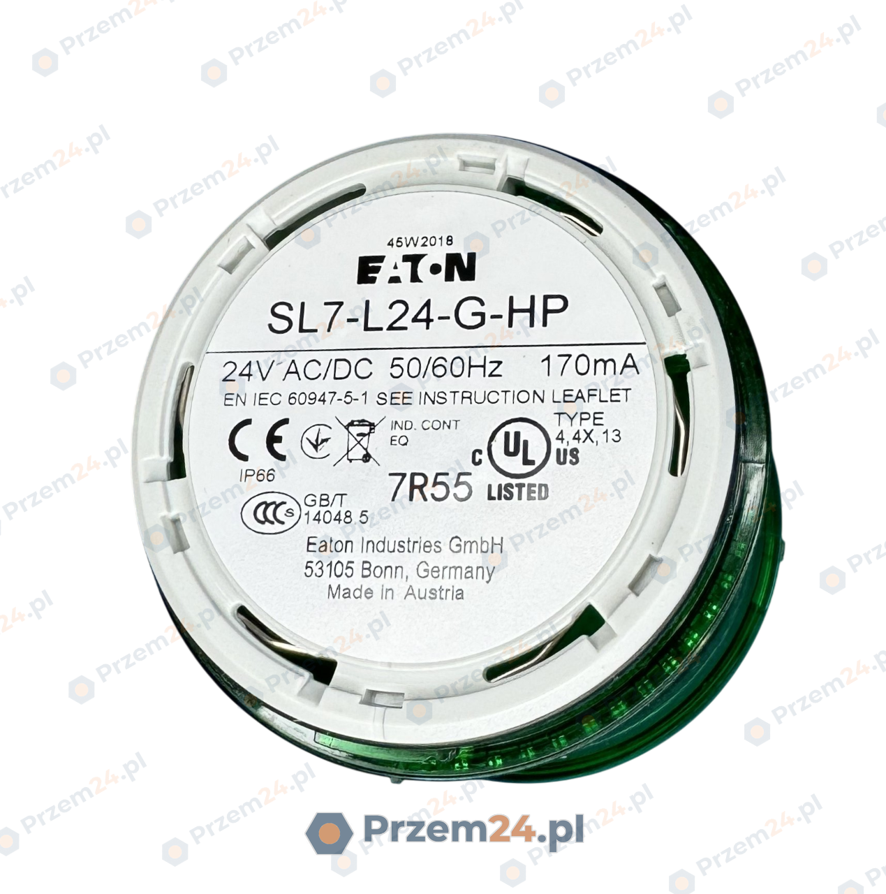 EATON-SL7-L24-G-HP-171428-LED-CONTINUOUS-LIGHT-GREEN-Used