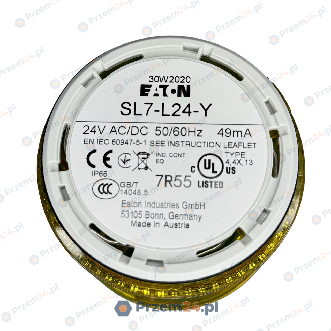 EATON-SL7-L24-Y-171465-LED-CONTINUOUS-LIGHT-YELLOW-Used