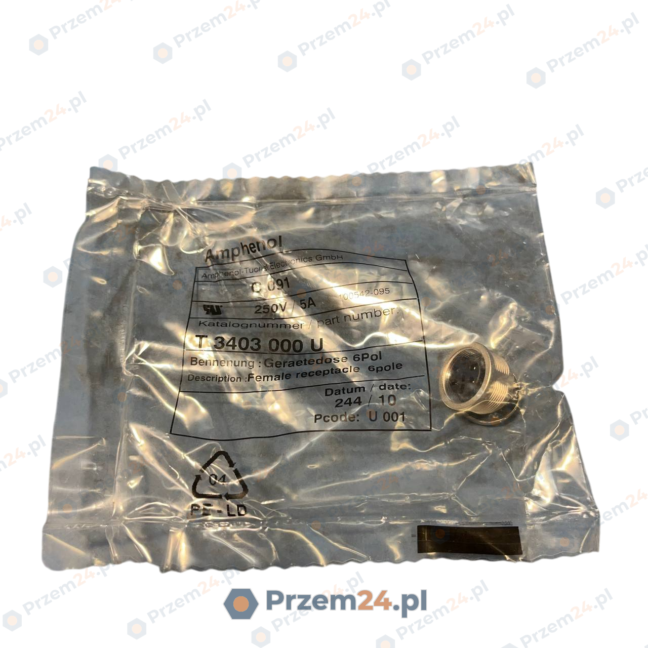 X4-Amphenol-T-3403-000-U-Circular-DIN-Connectors-6-DIN-PANEL-FEMALE-New