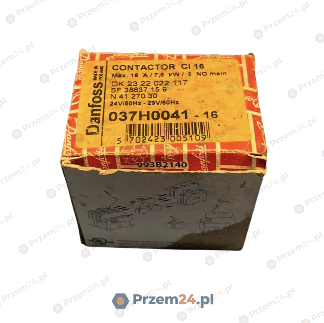 Danfoss-037H0041-Contactor,-24V-Coil,-16A,-3-Pole-New-in-box