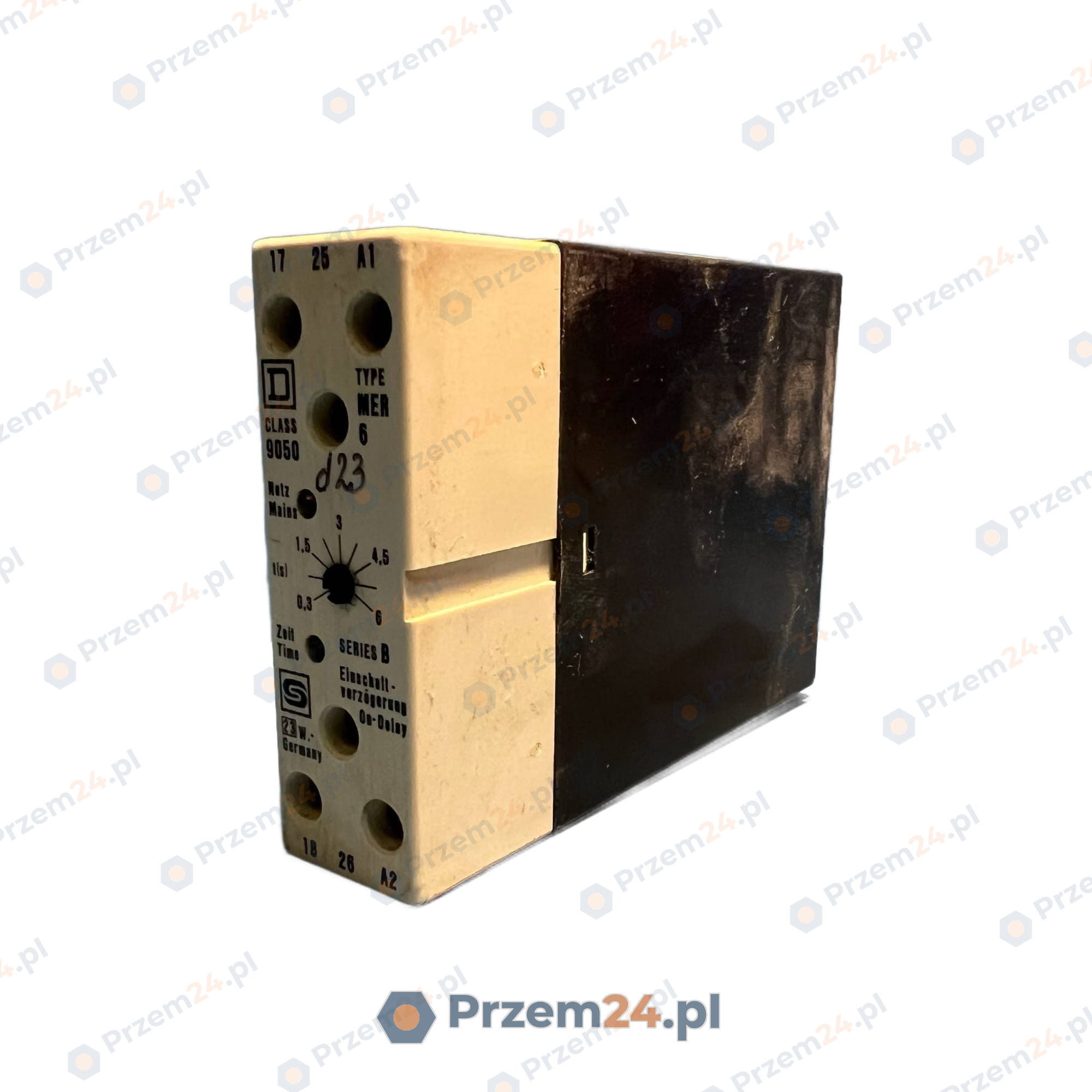 Square-D-CLASS-9050-Type-MER6-On-Delay-Relay-0.3-6-SEC-Used