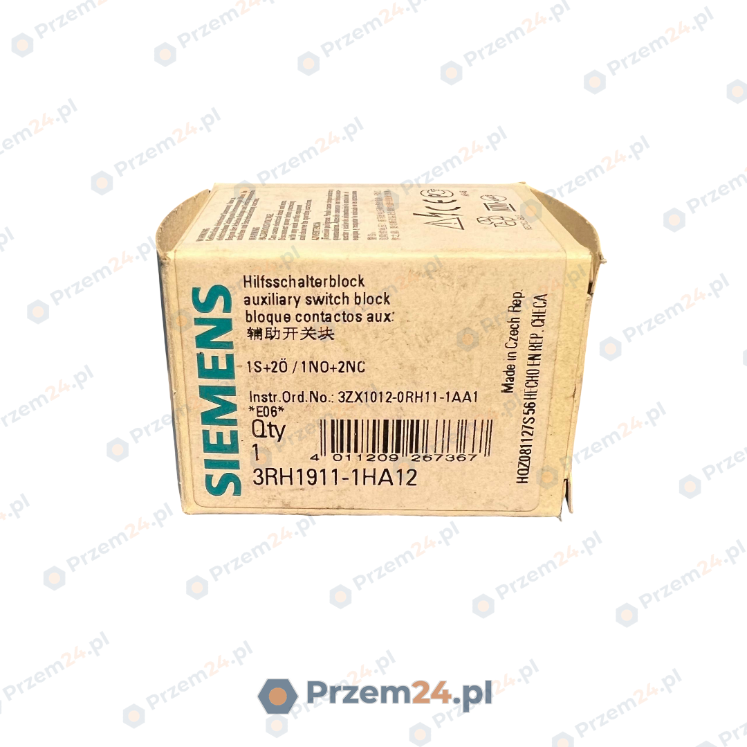 SIEMENS-3RH1911-1HA12-AUXILIARY-SWITCH-BLOCK-1NO+2NC-New-in-box
