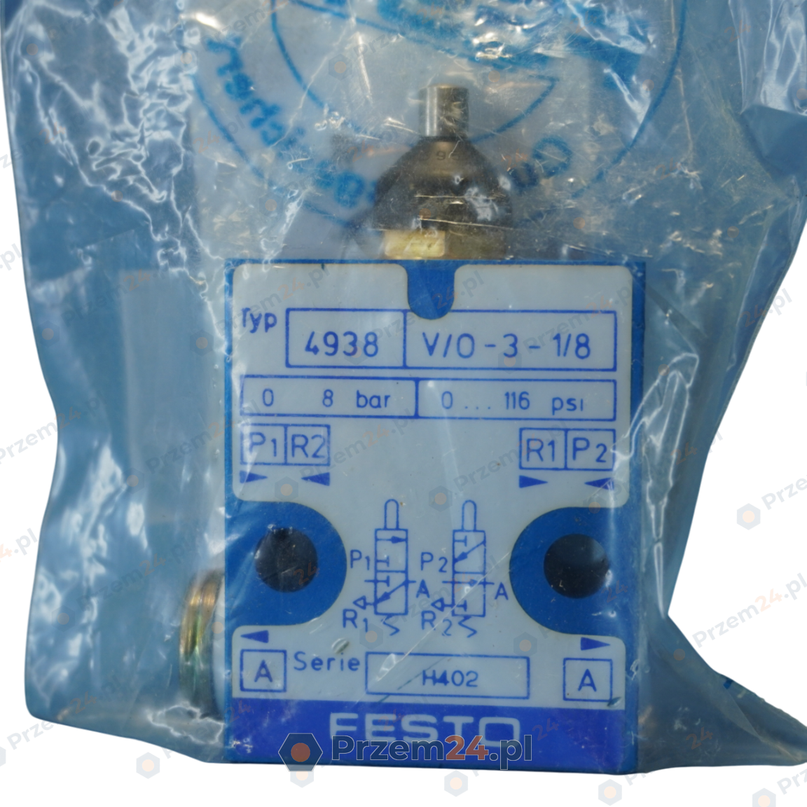 Festo-V-O-3-1-8-4938-Stem-Actuated-Valve-New-in-box