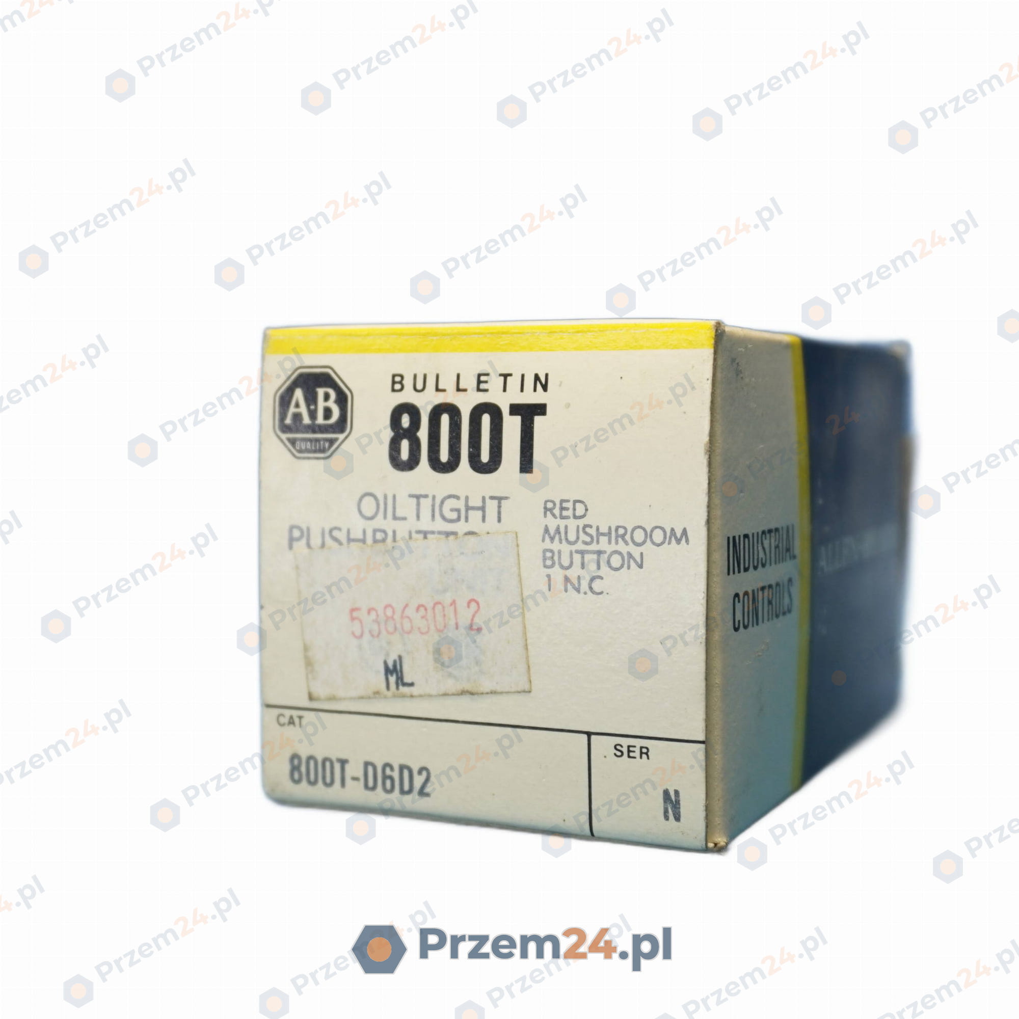 Allen-Bradley-800T-D6D2-RED-MUSHROOM-HEAD-PUSH-BUTTON-New-in-box