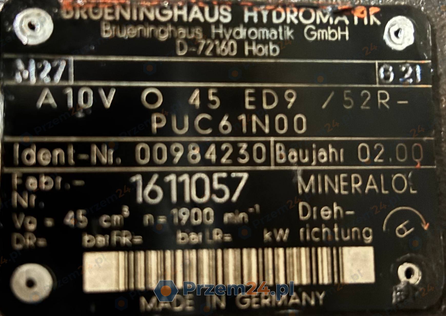 Brueninghaus-A10V-O-45-ED9-52R-PUC61N00-(00984230)-Hydraulic-pump