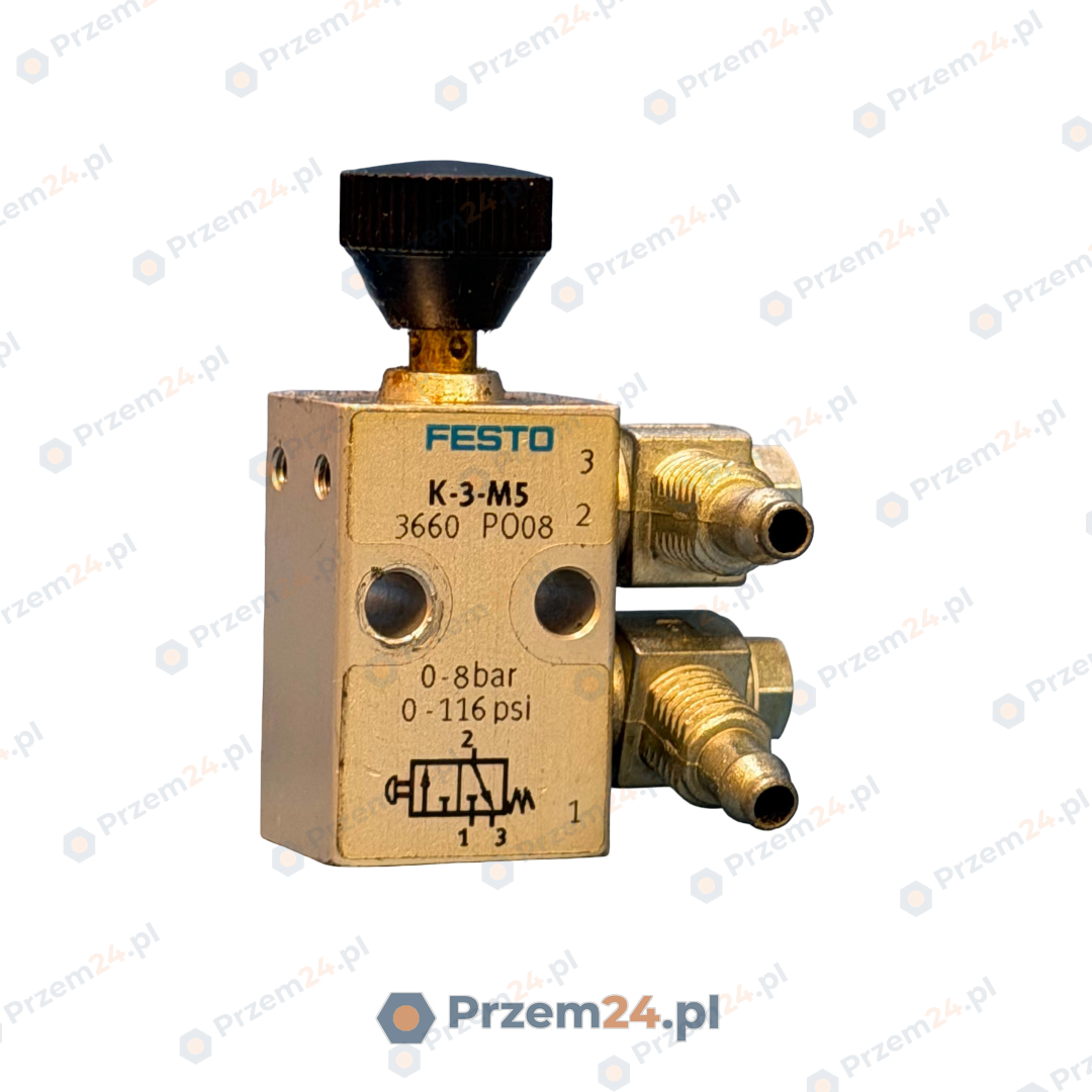 Festo-K-3-M5-3660-Push-Button-Valve-0-8bar-0-116psi
