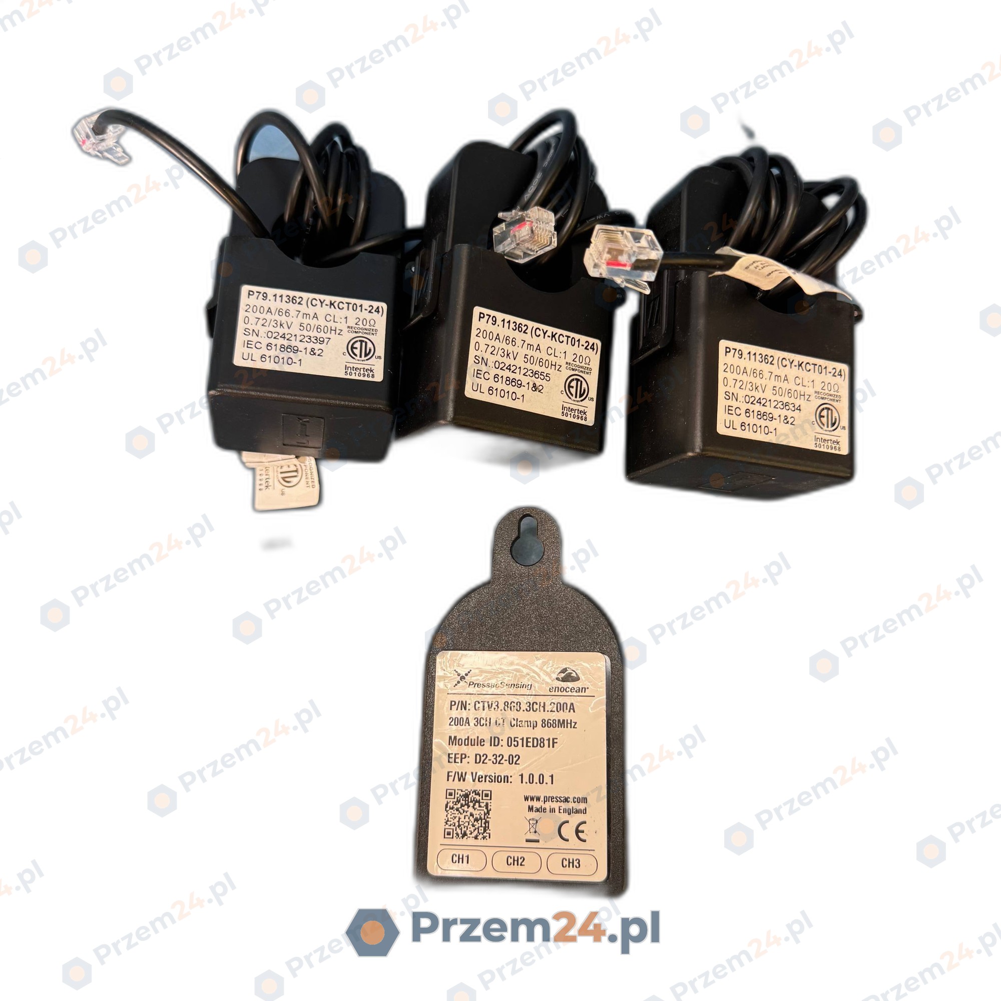 Pressac-CTV3.868.3CH.200A-Wireless-current-sensor-CT-clamp-(3-channel)-200A